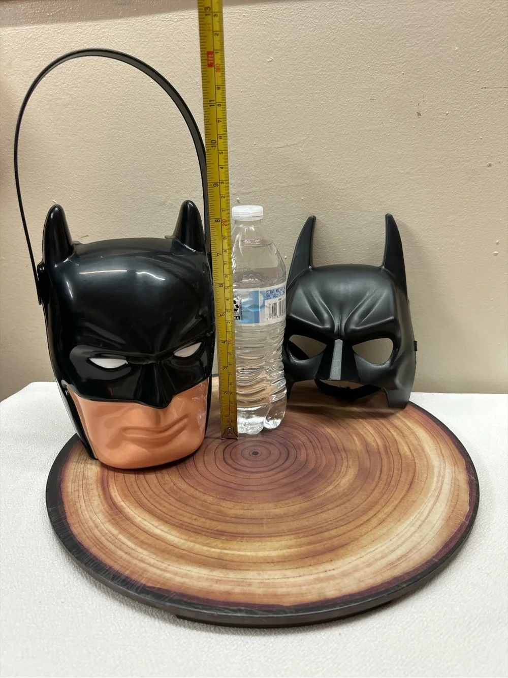 Batman Halloween Candy Bucket Basket Rubies DC Comics Mask Costume Decor Lot
